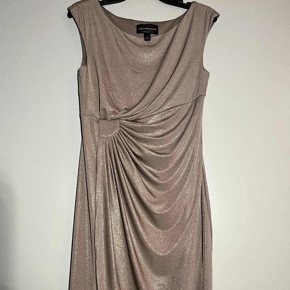 Connected dress, size 10,  Color: beige /metallic